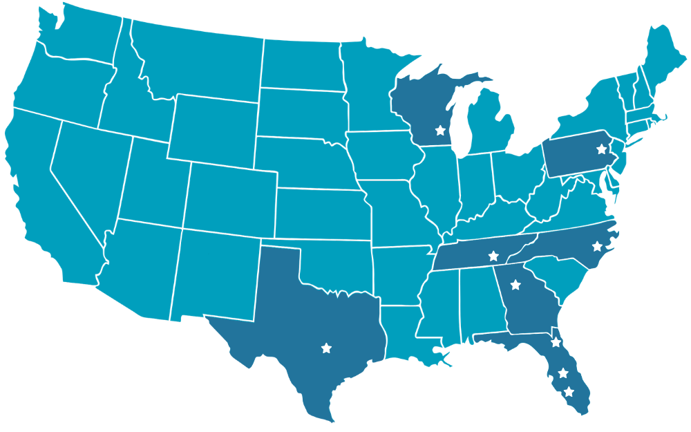 Map of Gainside areas of service